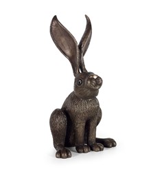 Hare's Looking at You by Jennifer Hogwood - Cold Cast Bronze Sculpture sized 6x10 inches. Available from Whitewall Galleries